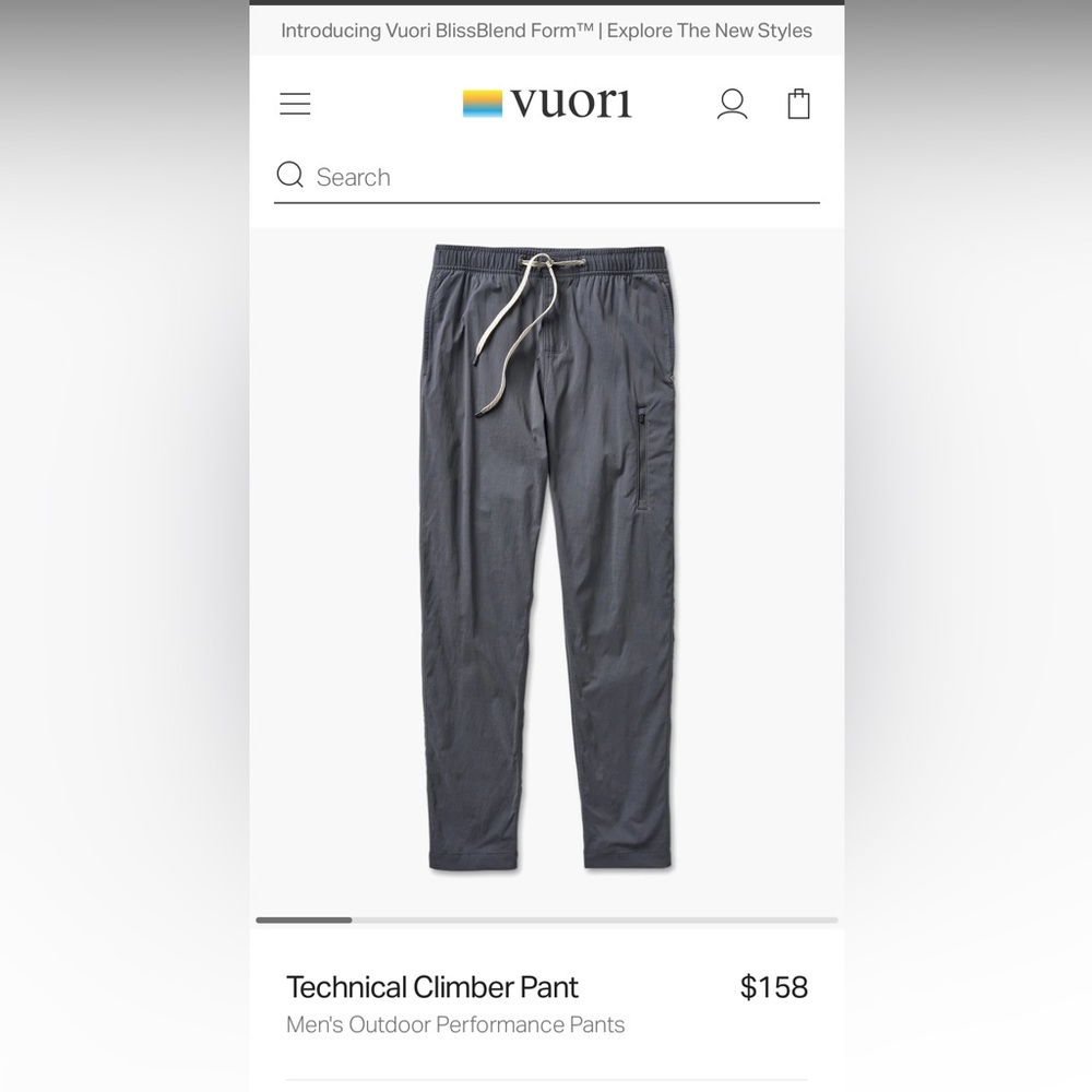 Vuori Technical Climber Pants - green - small
